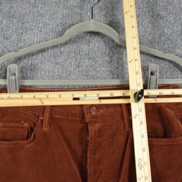 Mother Corduroy TOMCAT ANKLE Pants Women 30 Friar Brown Button Fly Stretch 31x28 - Picture 10 of 16